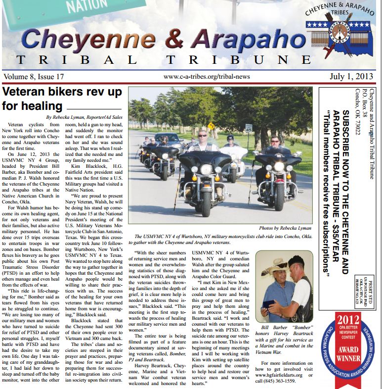 Cheyenne Arapaho Tribune Article