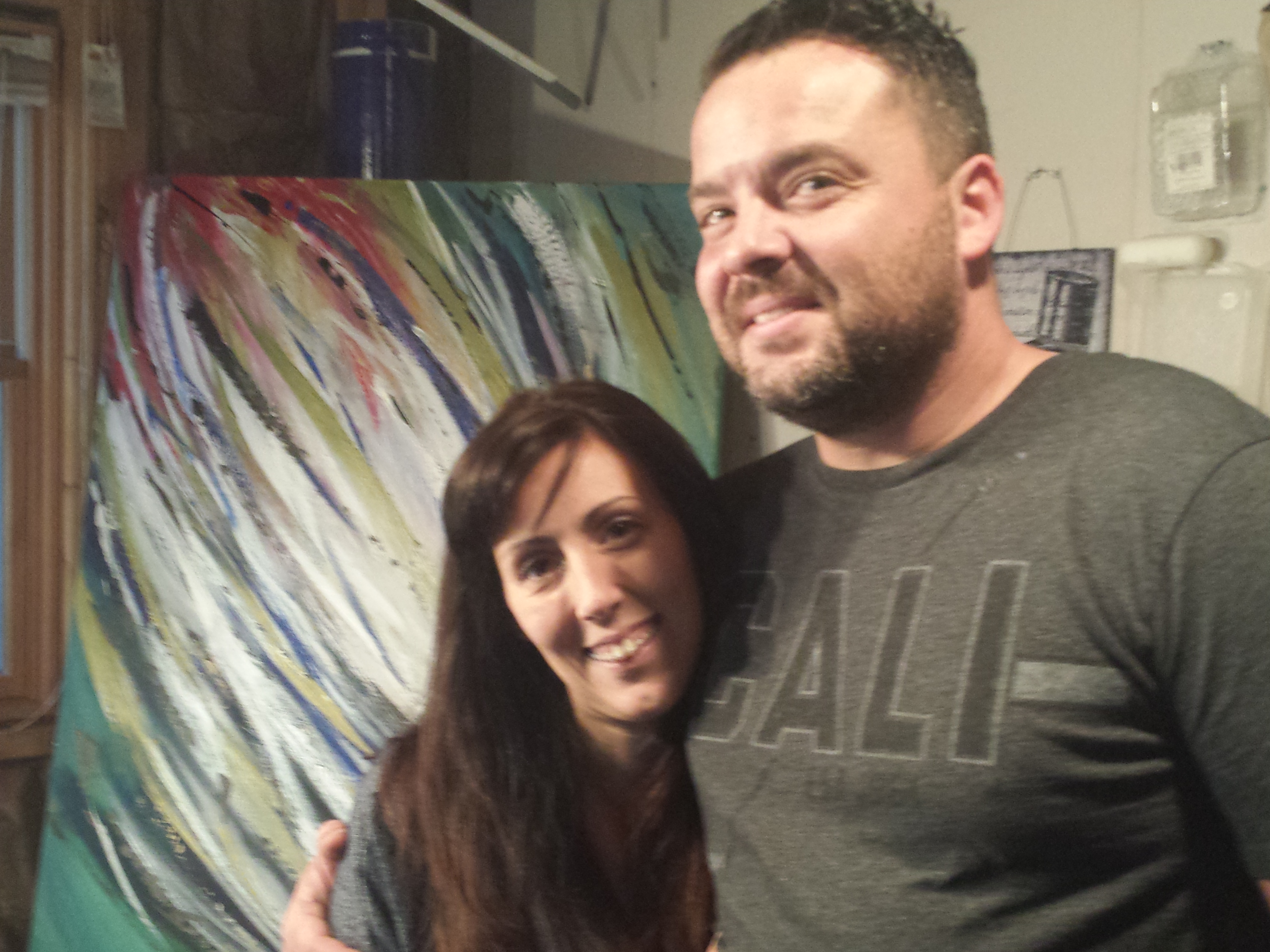 20151107_Justin Otis + girlfriend Jessica Camerati in his studio